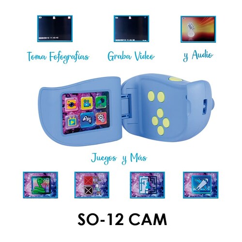 Camara Digital y Video de 12 Megapixeles Mp Videocamara Infantil, Pantalla de 2 Pulgadas HD