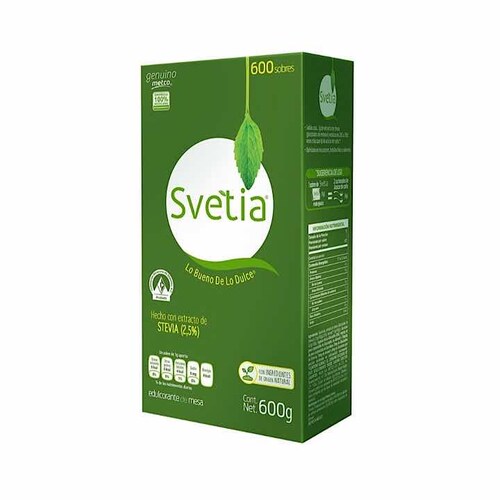 Stevia, Estevia Sin Calorías 600 sobres de 1g. c/u.