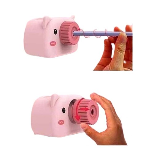 Lampara De Cerdito Con Sacapuntas, Porta Lápiz Y Celular Verde Agua