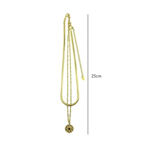 Collar Doble en Chapa de Oro de 14K con dije en Forma de Oro y Zirconias - Mancini Joyas