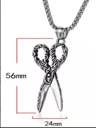 Collar Cadena Tijeras Acero Inox Regalo Estilista Barbero abierta