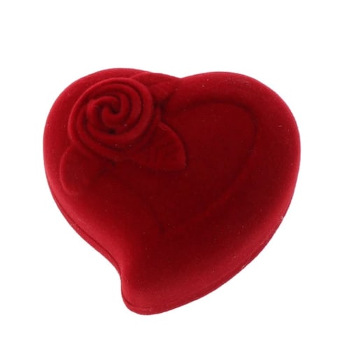 Estuche Para Anillo De Compromiso Terciopelo De Lujo Corazon 