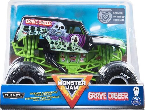 Monster Jam Vehiculo Hot Wheels Grave Digger  1:24 Escala