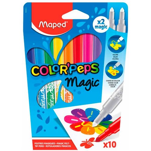 10 Plumones Color'peps Magic Cambian De Color Marca Maped