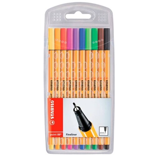 Rotulador Punta Fina Stabilo Point 88 - Estuche 10 Colores