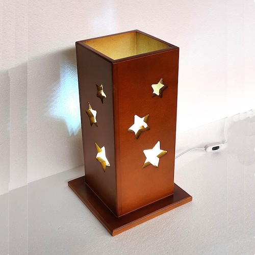 LAMPARA DE MADERA MINIMALISTA EN MDF CON FOCO DE LED