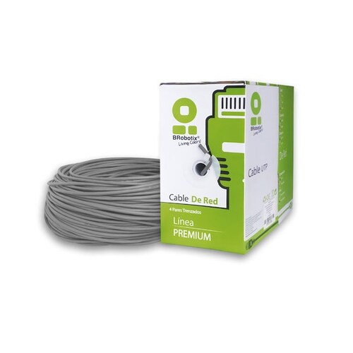 Bobina 100 m Gris Interior CAT5e CCA Redes Internet Camaras Seguridad Cable Red Conexión Oficina PC