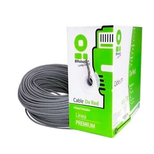 Bobina 100 m Gris Interior CAT5e CCA Redes Internet Camaras Seguridad Cable Red Conexión Oficina PC