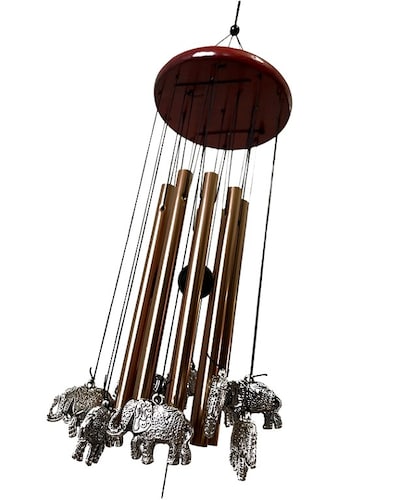 Windchime Movil Campana de Viento Elefantes 8 tubos Adorno colgante