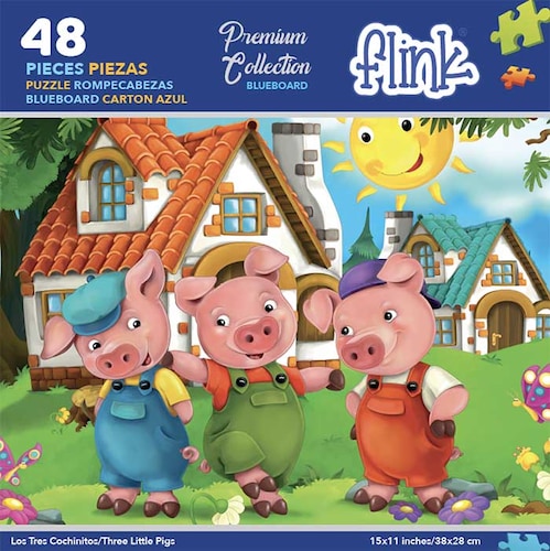 FLINK Rompecabezas Infantil Los Tres Cochinitos 48 Piezas
