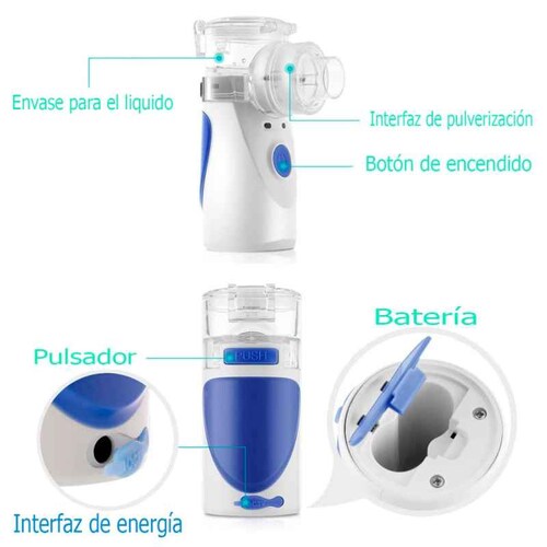 Nebulizador Portatil De Mano Mini Nebulizador Portatil De Mano Uso Facil De Inhalacion Niños y Adultos
