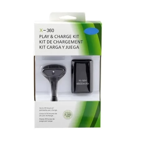 Kit Carga y Juega Para Control Xbox 360 - Con Batería Recarg