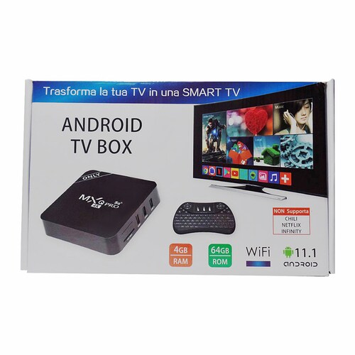 Android Tv Box 4k . 4Gb Ram 64 Gb Memoria Android 10.1 + Teclado inalambrico