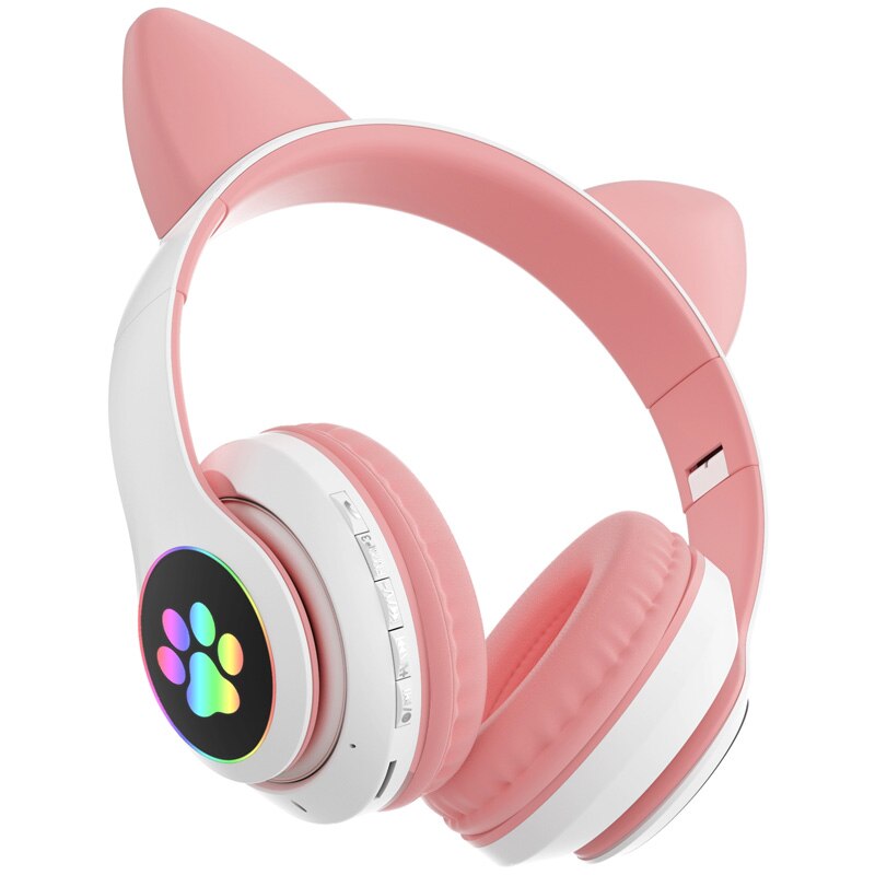 Fralugio Audifonos Bluetooth Inalambricos Kawaii Gato Diadema