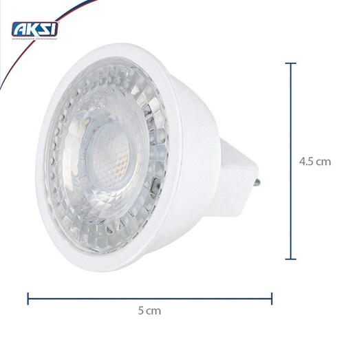 Pack de 10 Focos LED MR16 Aksi 5W luz calida Base GU5.3