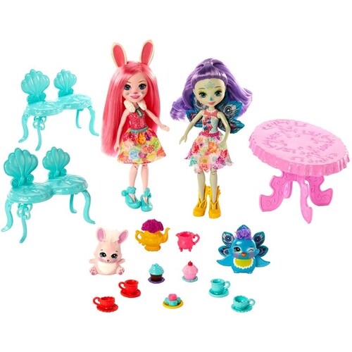 Muñeca Fiesta de Té, Conejo Y Muñeca Enchantimals GJX43 Mattel
