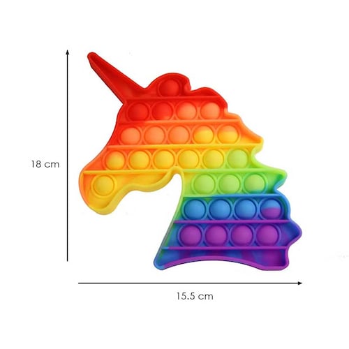 Tweezer - Pop It Juguete Antiestrés Burbujas Figuras Colores (Unicornio Rainbow)