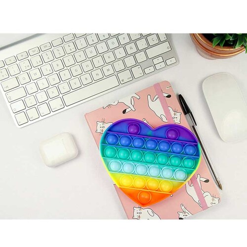 Tweezer - Pop It Juguete Antiestrés Burbujas Figuras Colores (Corazón Rainbow)