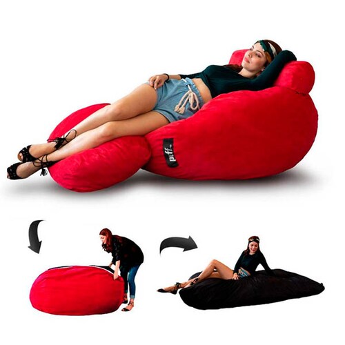 Sillón Puff Mx 2 en 1 con cama tamaño Matrimonial y Accesorios