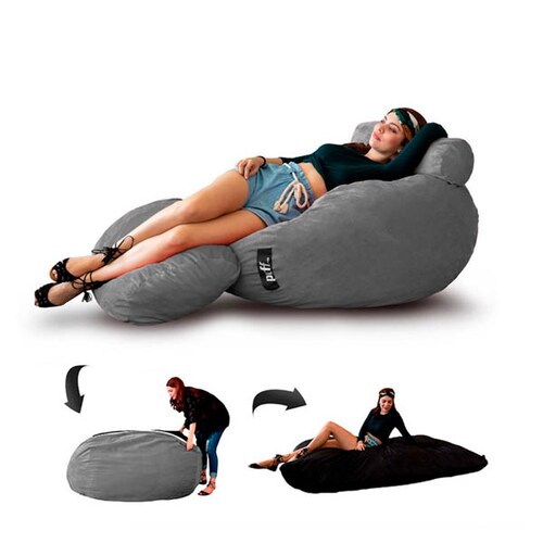Sillón Puff Mx 2 en 1 con cama tamaño Matrimonial y Accesorios