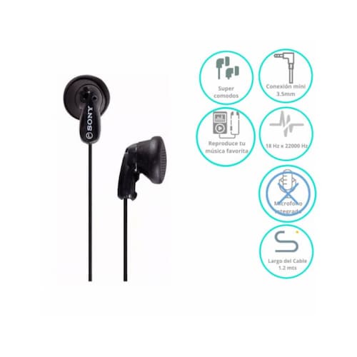 Audífonos In Ear Sony MDRE9LPB negros