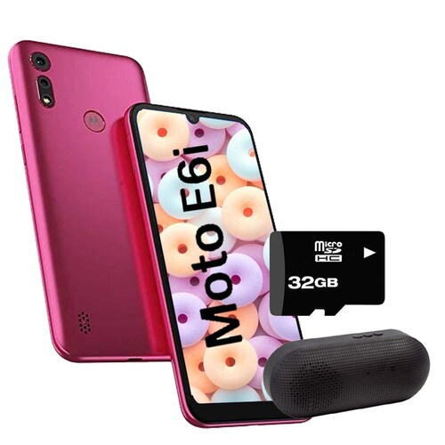 Motorola Moto E6i 32GB 2GB RAM- Rosa +Micro sd32 +Bocina Capsula