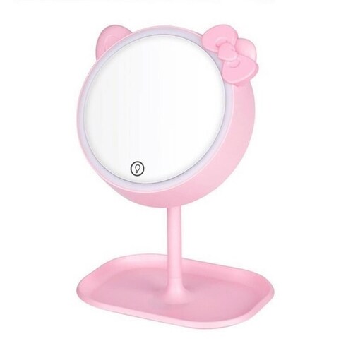 ESPEJO HELLO KITTY CON ARO LUZ LED TOUCH