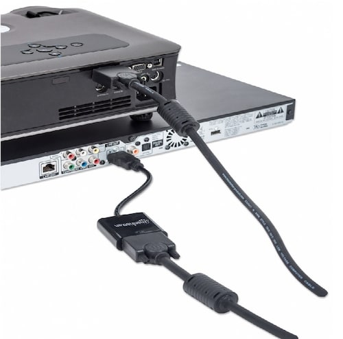 CONVERTIDOR MANHATTAN HDMI A VGA HDMI MACHO A VGA HEMBRA COLOR NEGRO EN BLISTER 151436 PC TV