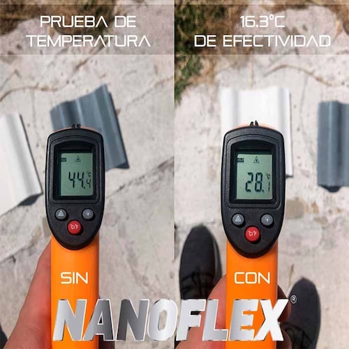 1009 NFX NANOFLEX. Impermeabilizante y Escudo Térmico UV, Orgánico, base Nanotecnologia, 25 Años de Garantía,19 Lts