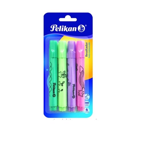 Marcatextos Pastel Pelikan 4 Resaltadores Colores Brillantes