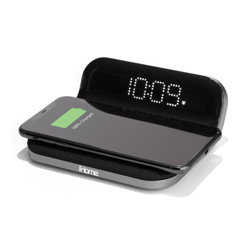 Despertador Compacto con carga inalámbrica Qi iHOME IW18BGC