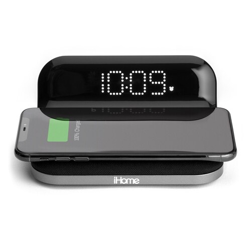 Despertador Compacto con carga inalámbrica Qi iHOME IW18BGC