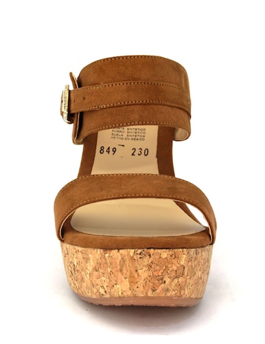 Zapatos De Meter Plataforma Forrada en Corcho 2 Tiras