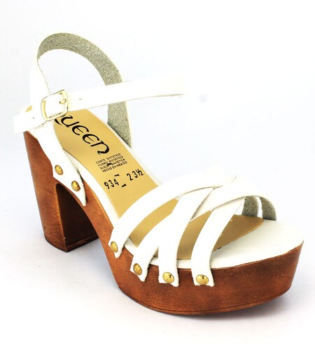 Zapato Tacon Ancho Tiras Suela Imitacion Madera
