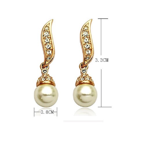 Set Perlas con Cristales Swarovski Baño de Oro Rosa Farcelli Jewelry INCLUYE CAJA PARA REGALO