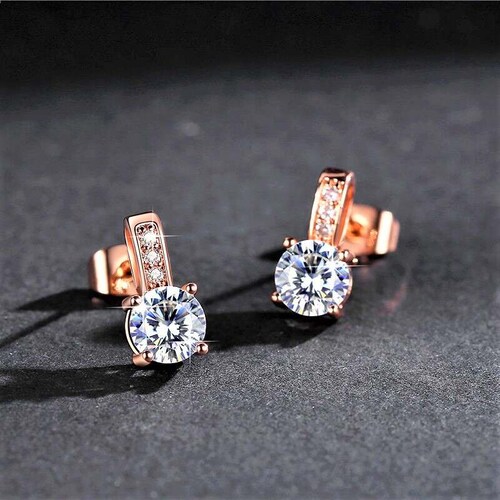 Set Destellos con Cristales Swarovski Baño de Oro Rosa Farcelli Jewelry INCLUYE CAJA PARA REGALO