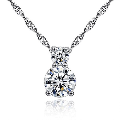 Set Doble con Cristales Swarovski Baño Rodio Farcelli Jewelry INCLUYE CAJA PARA REGALO