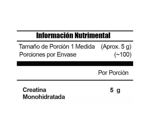 Creatina Meta Nutrition Monohidratada Creatine + 500 Gr *100 Porciones* C/Scoop