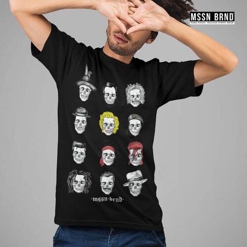 Playera Famosos Calavera Juvenil Premium