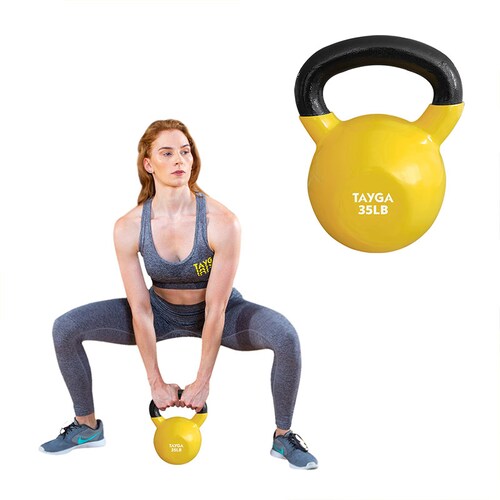 Tayga pesa Rusa fitness kettlebell 35 lb cubierta de vinil