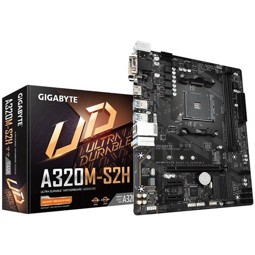 Tarjeta Madre GIGABYTE GA-A320M-S2H 2xDDR4 PCI-E USB3 Socket AM4.