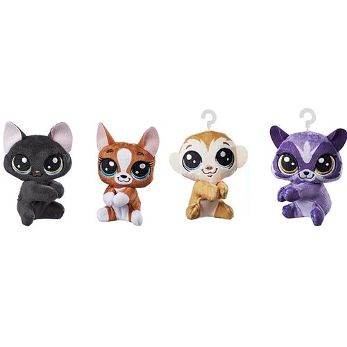 Littlest Pet Shop Mini Peluche Pack De 4  Con Clip 11 Cm