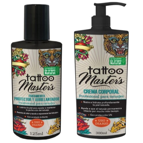 Tattoo Master`s Crema para tatuajes 300ml Y Protector Abrillantador 125ml