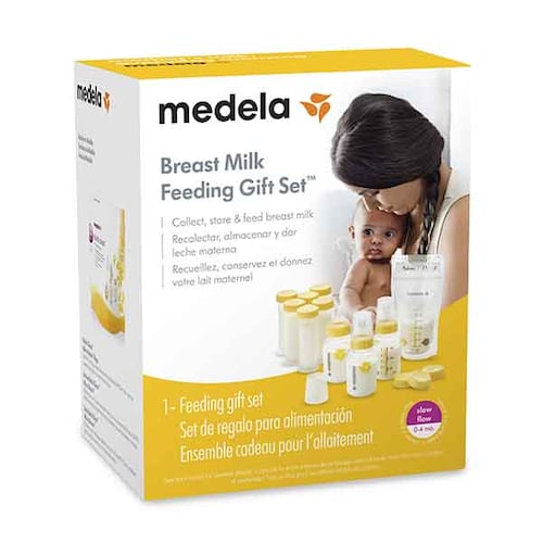 Medela Set con Botellas, Bolsas para Leche y Tetinas de Flujo Lento 0-4 meses