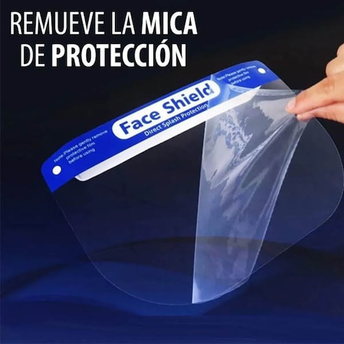 Careta Protectora Protector Facial Ajustable Máscara Lentes Transparente Lavable PET Contra Salpicaduras Con Cómoda Esponja y Banda Elástica