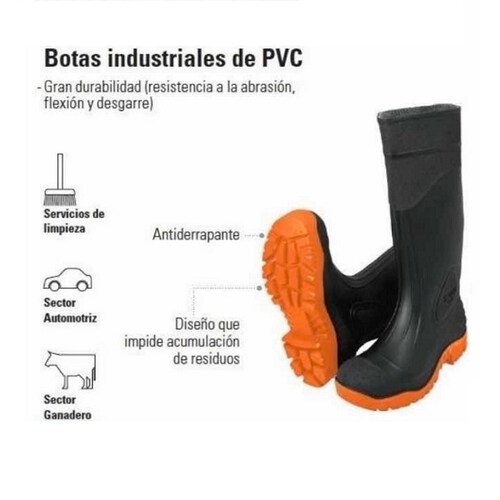 BOTAS IMPERMEABLES INDUSTRIALES DE PVC NEGRAS  PARA AGUA LIMPIEZA -JARDINERIA -POLLERIA-CARNICERIAS TRUPER 