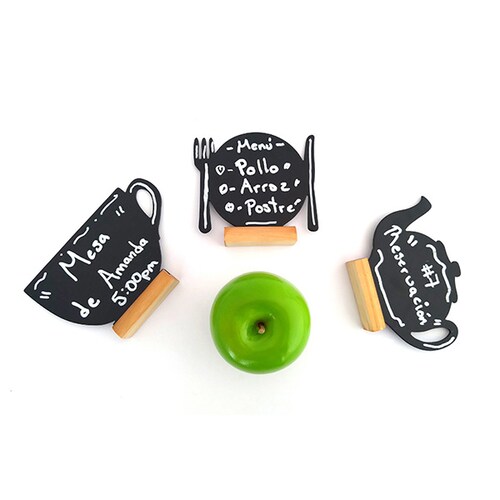 Mix de 3 Pizarrones chicos negros para mesa. SECURIT 