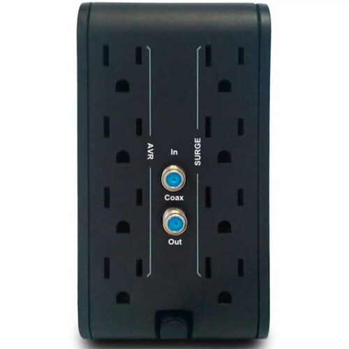 Regulador Supresor 1000va Pc Mac Gamer Coaxial Lap Modem Dvr SMART TV PANTALLAS CONSOLA R2C-AVR1008