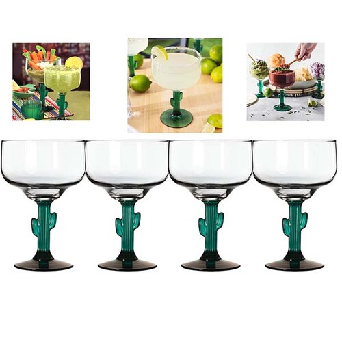 Copa Cactus Margarita - - Juego De 4 Vasos