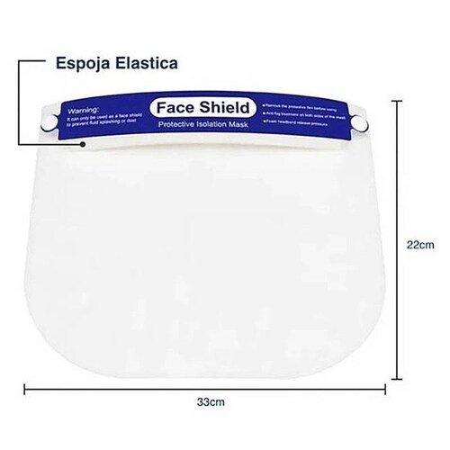 Careta Protectora Protector Facial Ajustable Máscara Lentes Transparente Lavable PET Contra Salpicaduras Con Cómoda Esponja y Banda Elástica
